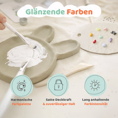 Arlye Crafts Töpferset für Zuhause ohne Brennen – 2 kg lufttrocknender Ton mit Acrylfarben Set, Werkzeug & Anleitung – DIY Keramik Bastelset für Anfänger, Kinder & Erwachsene Geschenk